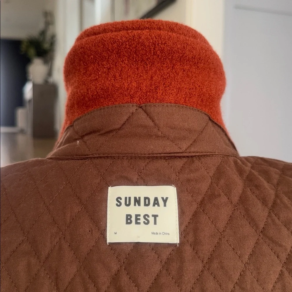 ARITZIA Sunday Best Sky Wool Terracotta Utility Shirt Jacket M - Picture 8 of 8